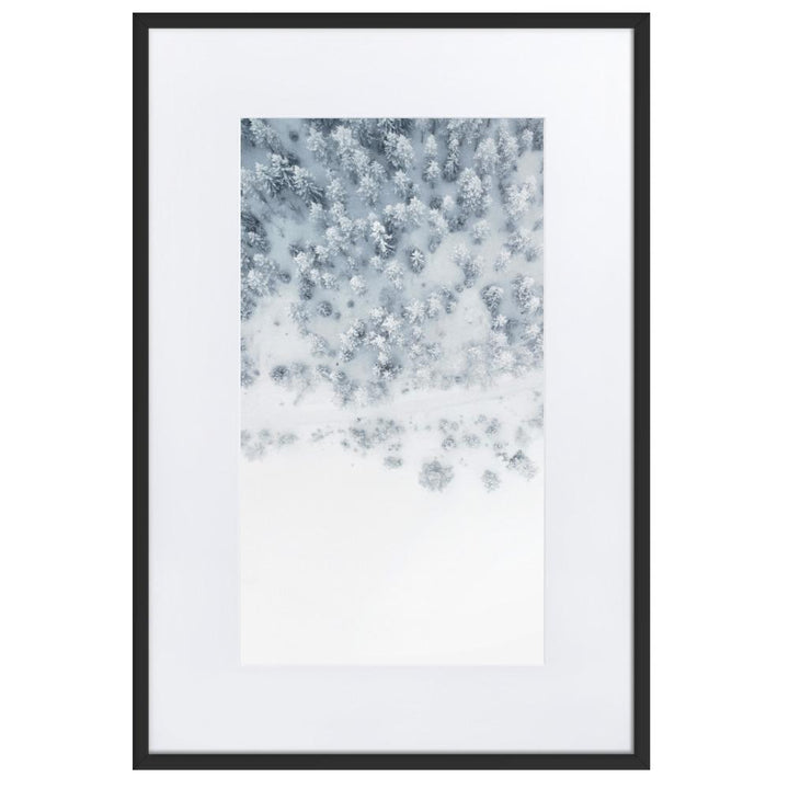 Snow Landscape 5 - Poster im Rahmen mit Passepartout artlia Schwarz / 61×91 cm artlia