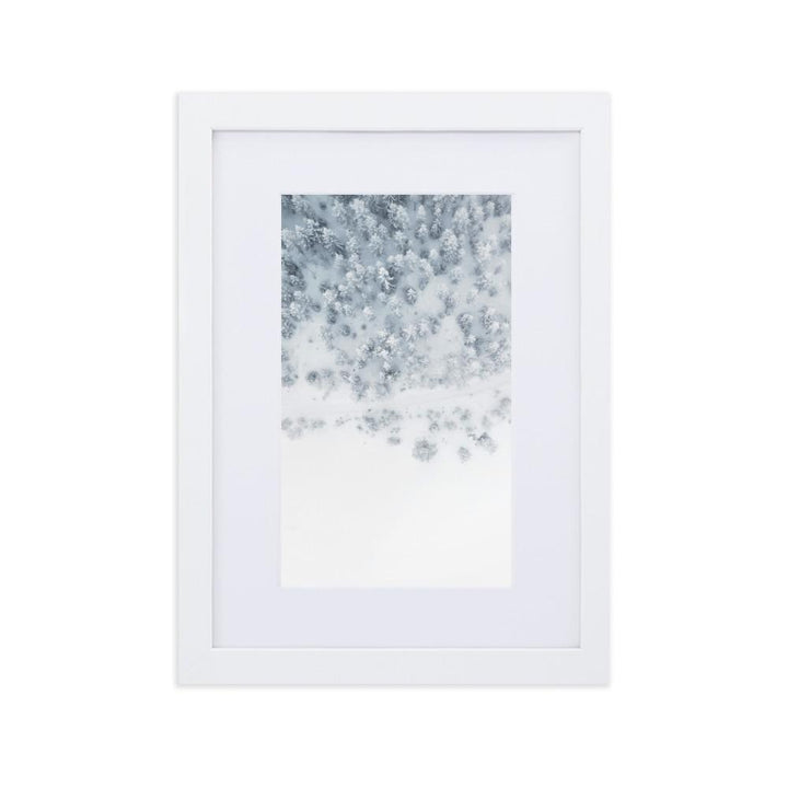 Snow Landscape 5 - Poster im Rahmen mit Passepartout artlia Weiß / 21×30 cm artlia