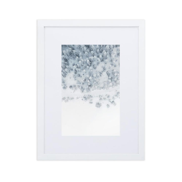 Snow Landscape 5 - Poster im Rahmen mit Passepartout artlia Weiß / 30×40 cm artlia