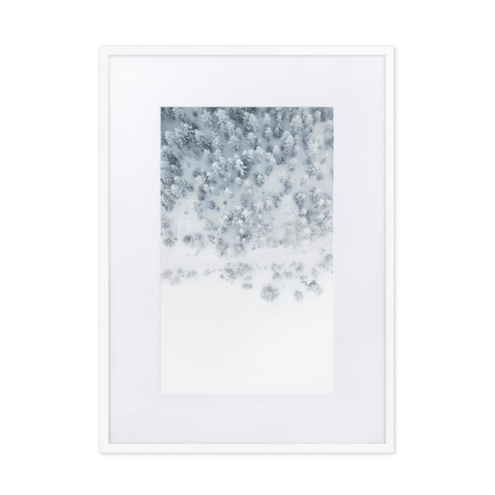 Snow Landscape 5 - Poster im Rahmen mit Passepartout artlia Weiß / 50×70 cm artlia