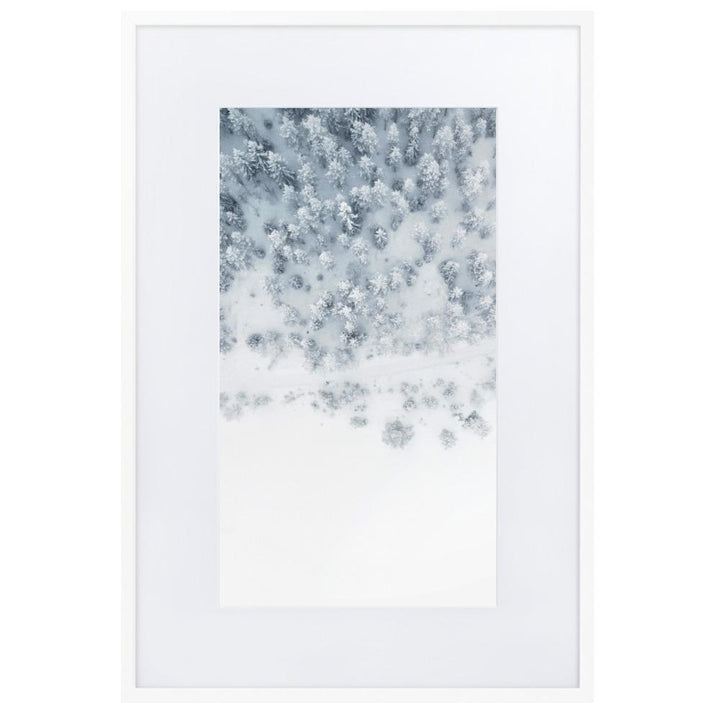 Snow Landscape 5 - Poster im Rahmen mit Passepartout artlia Weiß / 61×91 cm artlia
