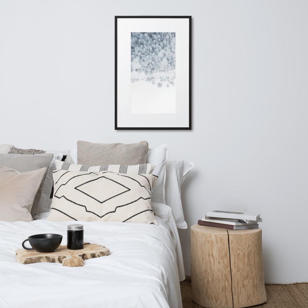 Snow Landscape 5 - Poster im Rahmen mit Passepartout Kuratoren von artlia artlia