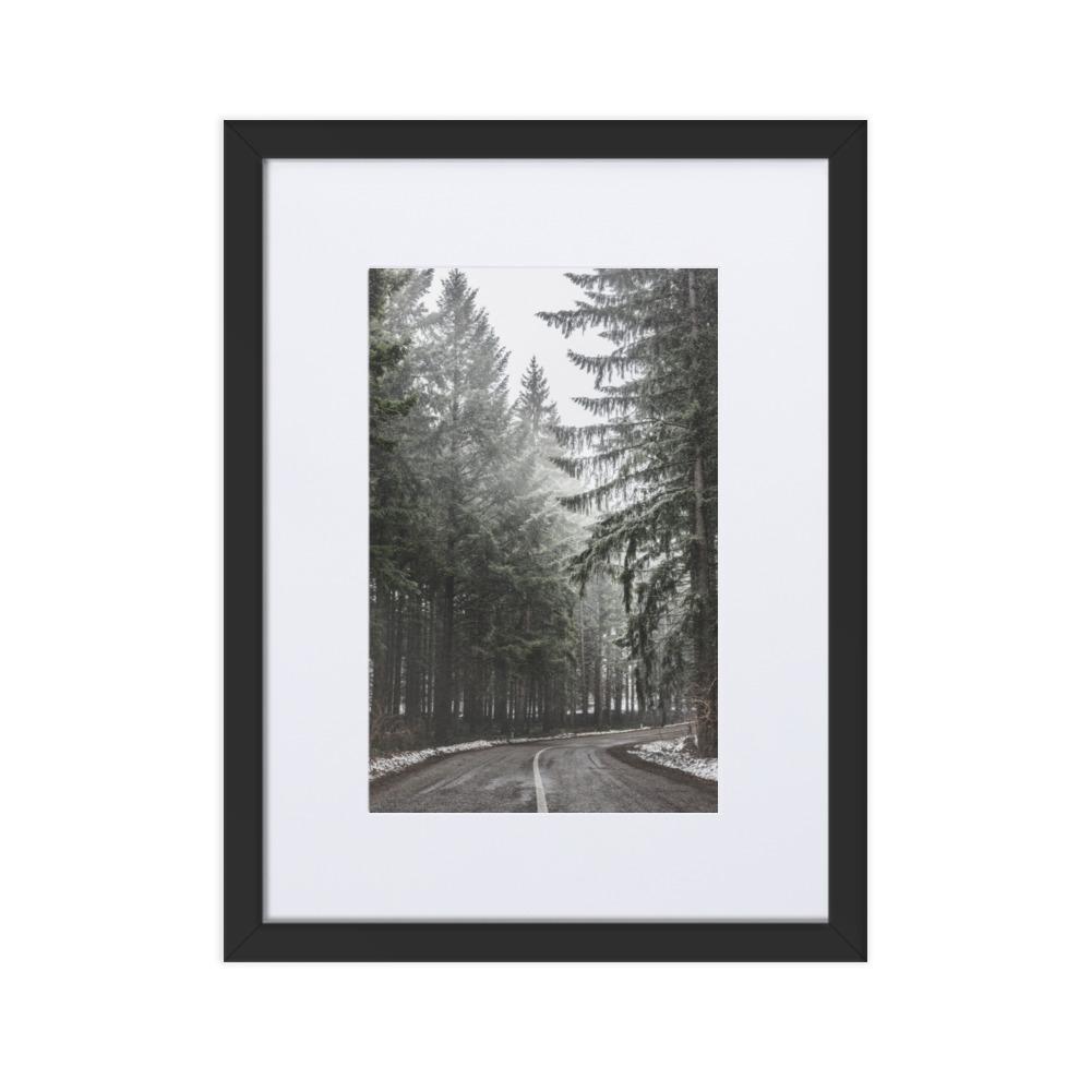 Snow Landscape 6 - Poster im Rahmen mit Passepartout artlia Schwarz / 30×40 cm artlia
