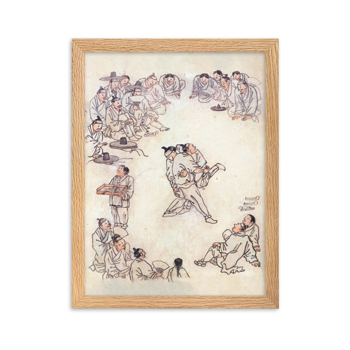 Ssireum-do, Kim Hong-do - Poster im Rahmen Hong-do Kim Oak / 30×40 cm artlia