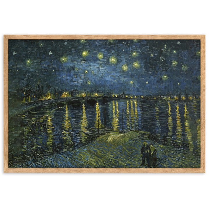 Starry Night Over the Rhône - Poster im Rahmen Van Gogh Oak / 61×91 cm artlia