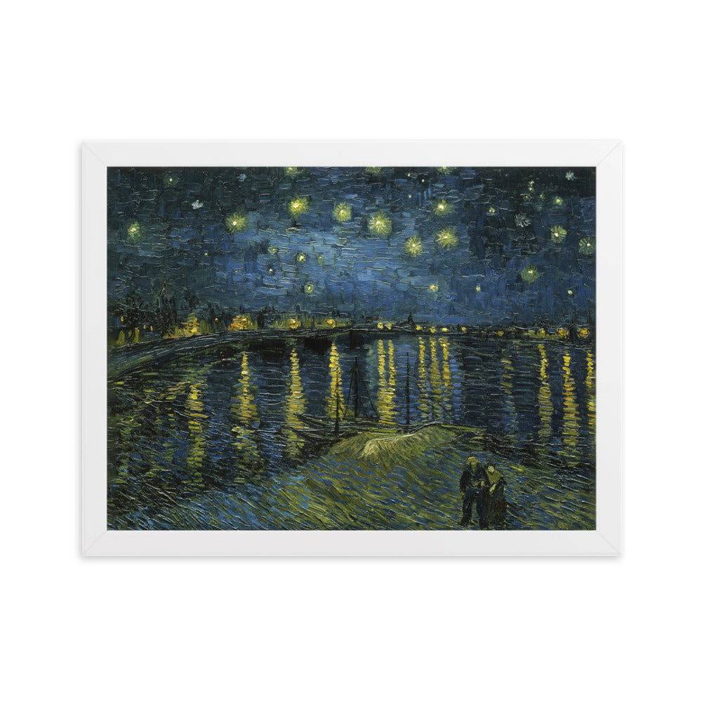 Starry Night Over the Rhône - Poster im Rahmen Van Gogh Weiß / 30×40 cm artlia