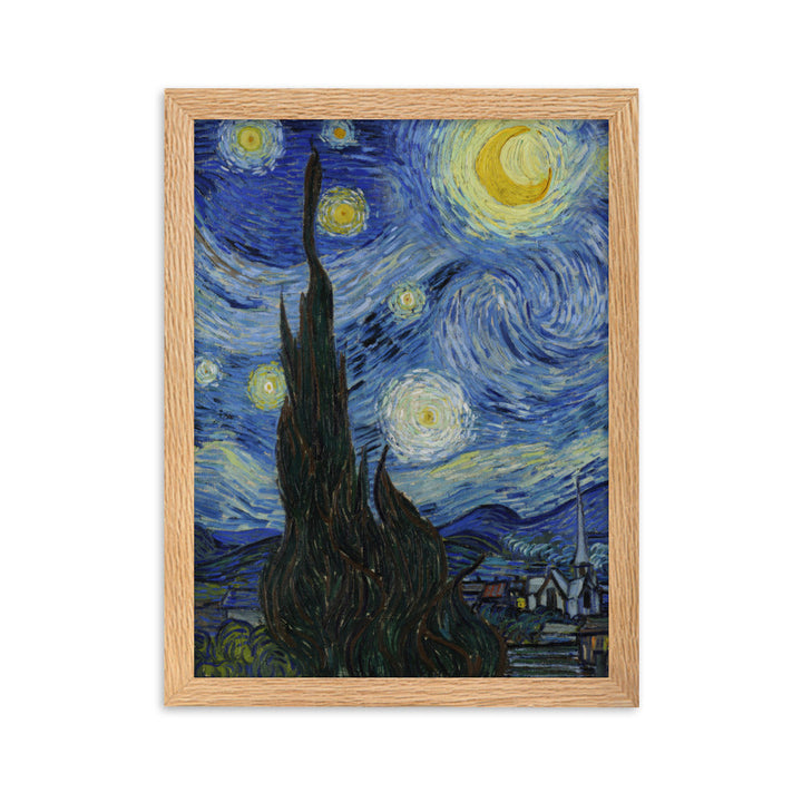 Starry Night, Van Gogh - Poster im Rahmen Van Gogh vertikal / Oak / 30×40 cm artlia