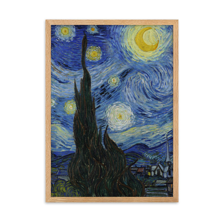 Starry Night, Van Gogh - Poster im Rahmen Van Gogh vertikal / Oak / 50×70 cm artlia