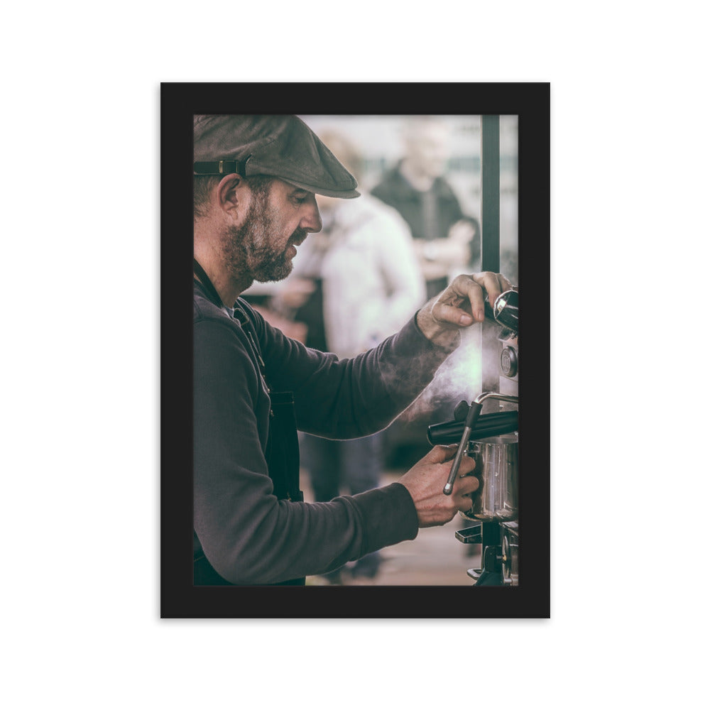 Street Café - Poster im Rahmen Kuratoren von artlia Schwarz / 21×30 cm artlia