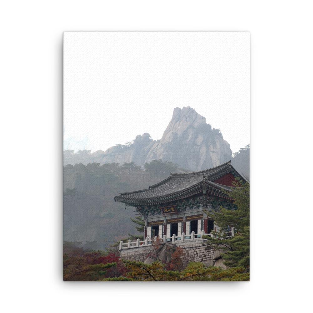 Temple in the mountain Tempel im Berg - Leinwand artlia 18″×24″ artlia