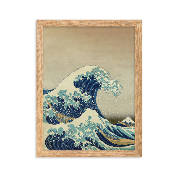 The Great Wave Hokusai - Poster im Rahmen Katsushika Hokusai vertical / Oak / 30×40 cm artlia