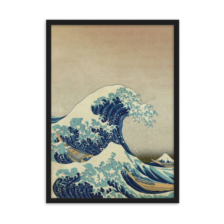 The Great Wave Hokusai - Poster im Rahmen Katsushika Hokusai vertical / Schwarz / 50×70 cm artlia