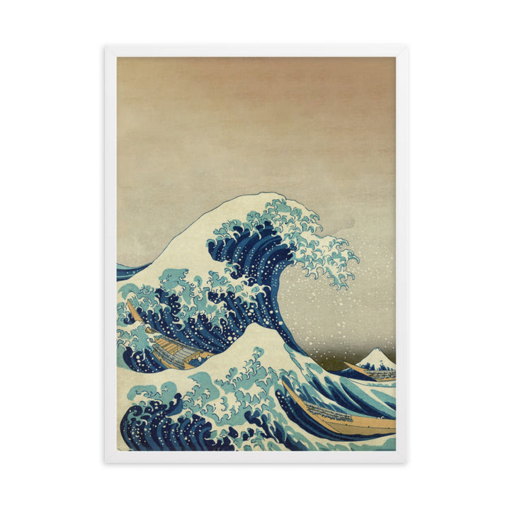The Great Wave Hokusai - Poster im Rahmen Katsushika Hokusai vertical / Weiß / 50×70 cm artlia