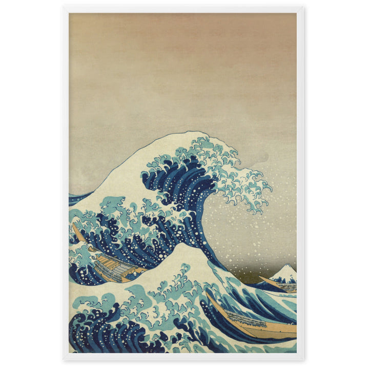 The Great Wave Hokusai - Poster im Rahmen Katsushika Hokusai vertical / Weiß / 61×91 cm artlia
