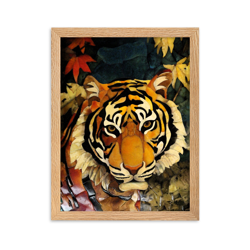 Tiger in Autumn - Poster im Rahmen Kuratoren von artlia Oak / 30×40 cm artlia