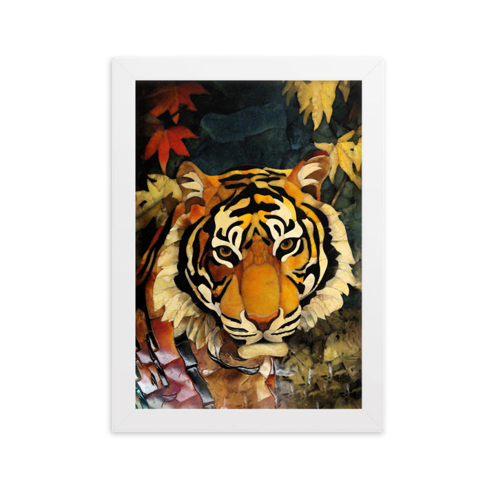 Tiger in Autumn - Poster im Rahmen Kuratoren von artlia Weiß / 21×30 cm artlia