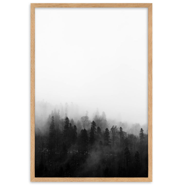 Wald im Nebel - Poster im Rahmen Kuratoren von artlia Oak / 61×91 cm artlia