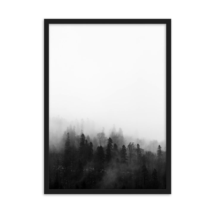 Wald im Nebel - Poster im Rahmen Kuratoren von artlia Schwarz / 50×70 cm artlia