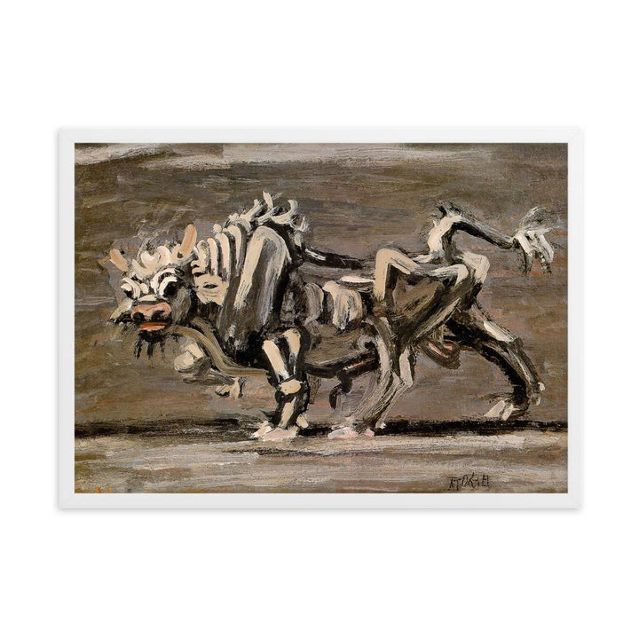 Weißer Ochse, Lee Jung-seob White Ox - Poter im Rahmen artlia Weiß / 50×70 cm artlia