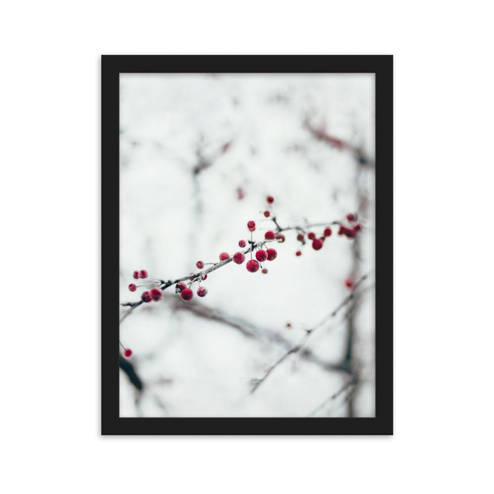 Winterbeeren Winterberries - Poster im Rahmen artlia Schwarz / 30×40 cm artlia