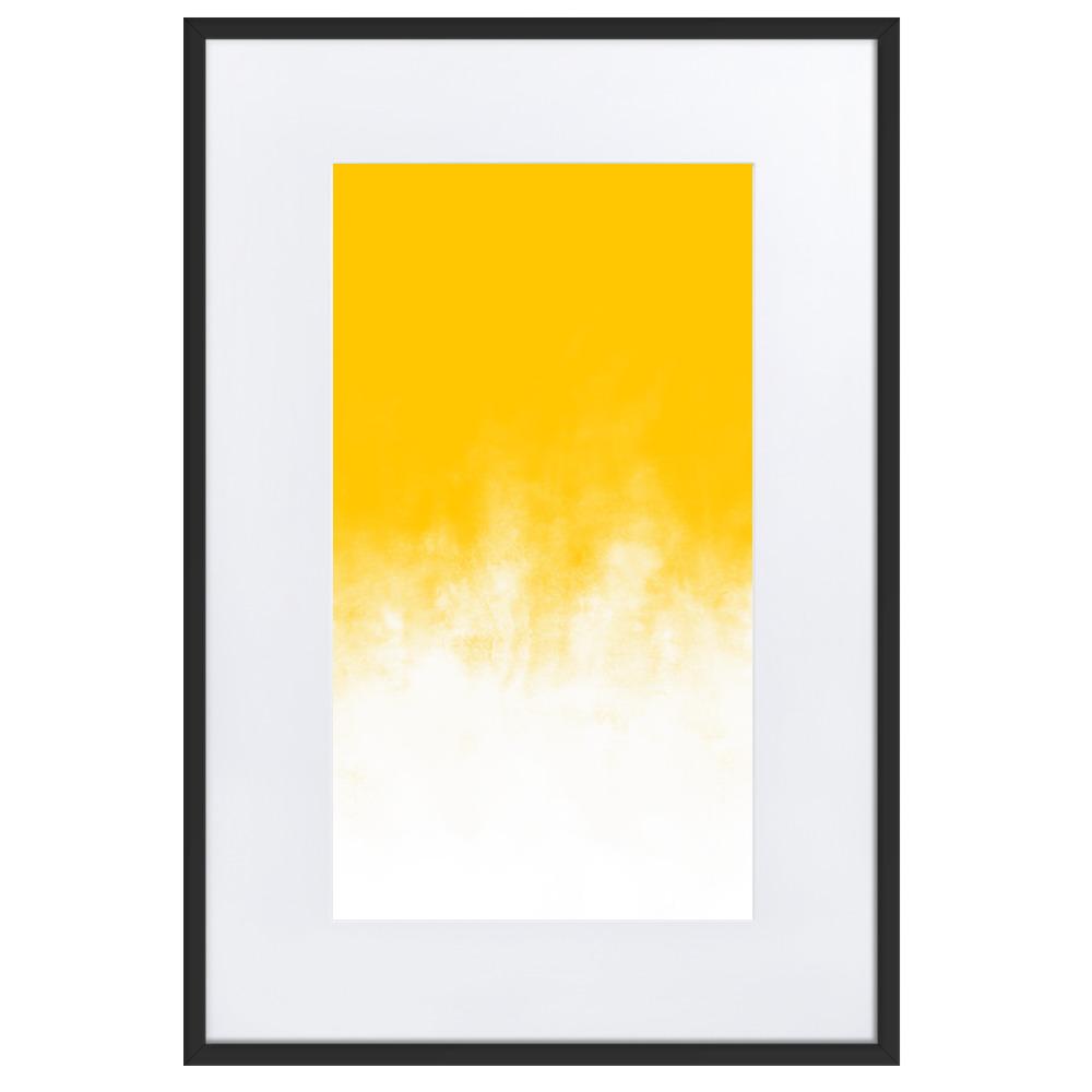 Yellow Gradient - Poster im Rahmen mit Passepartout artlia Schwarz / 61×91 cm artlia